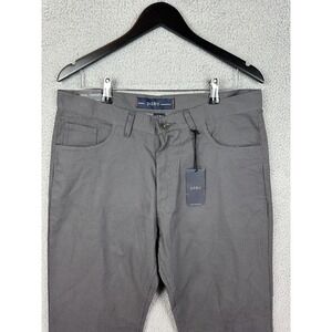 Pd&c Chino Pants Men 34x30 Grey Cotton Micro Check Straight Leg Casual New W Tag